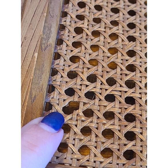 Vintage Mele Wooden Jewelry Dresser Music Box Cane Top Chest Boho Décor *FLAW* - Picture 16 of 16